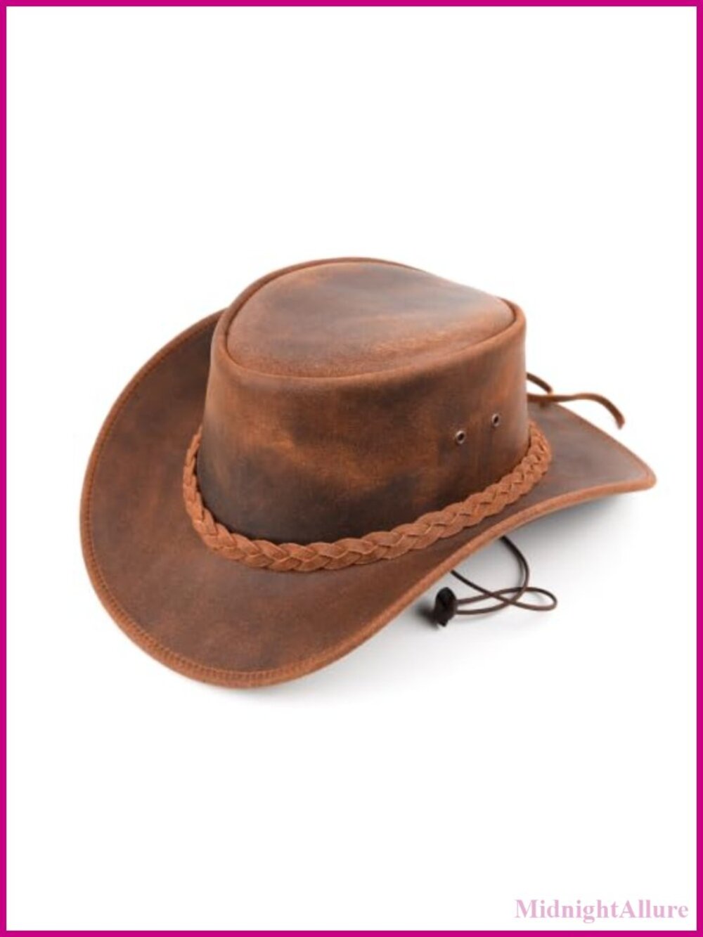 Genuine Split Cowhide Leather Cowboy Hat Western Shapeable Brim